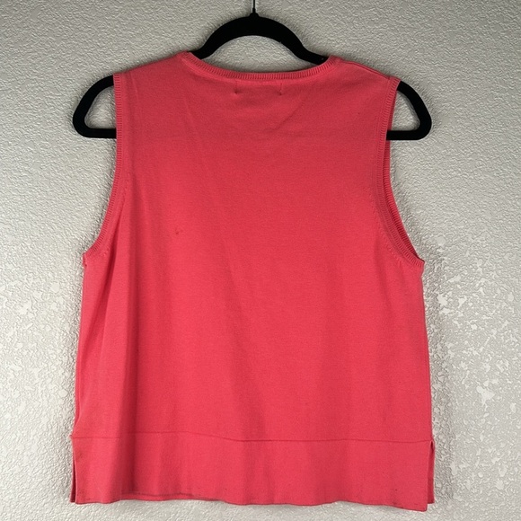 Carolyn Taylor Pink Knit 2pc. Cardigan Sweater with Sweater Sleeveless Top Large - Picture 5 of 8